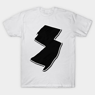 Black New Jersey Outline T-Shirt